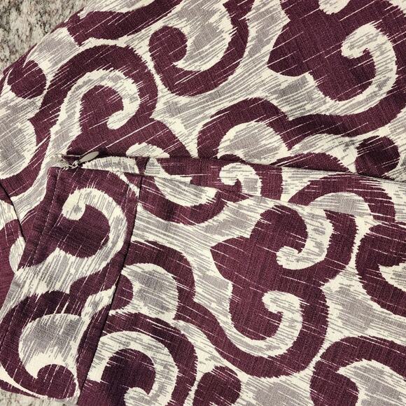 ANN Taylor merlot and grayish patterned a-line skirt size 2 - Picture 3 of 9
